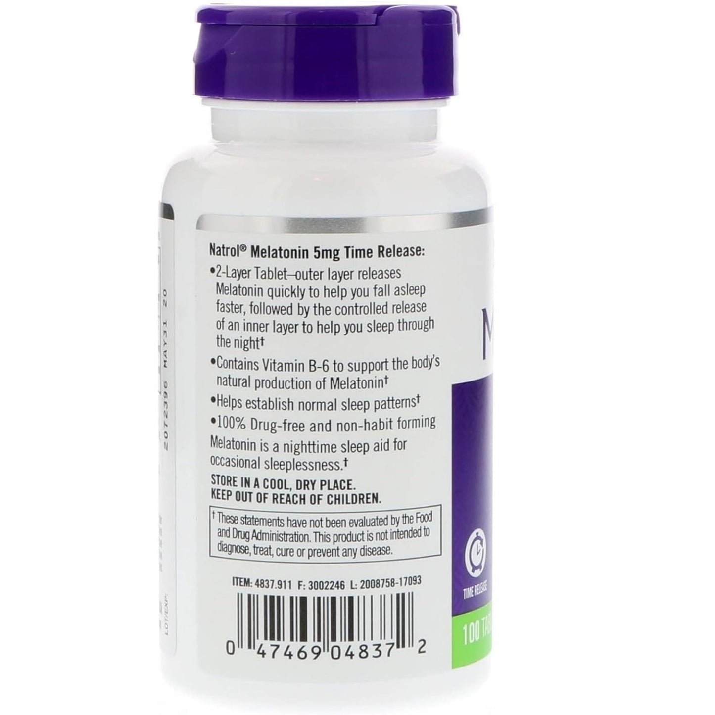 Natrol Melatonin Time Release 5mg Tablets 100 ea (Pack of 4) - Sleep Aid
