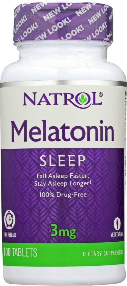 Natrol Melatonin 3 mg Time Release Sleep Tablets, Vitamin B6 — 4-Pack (100 ea)