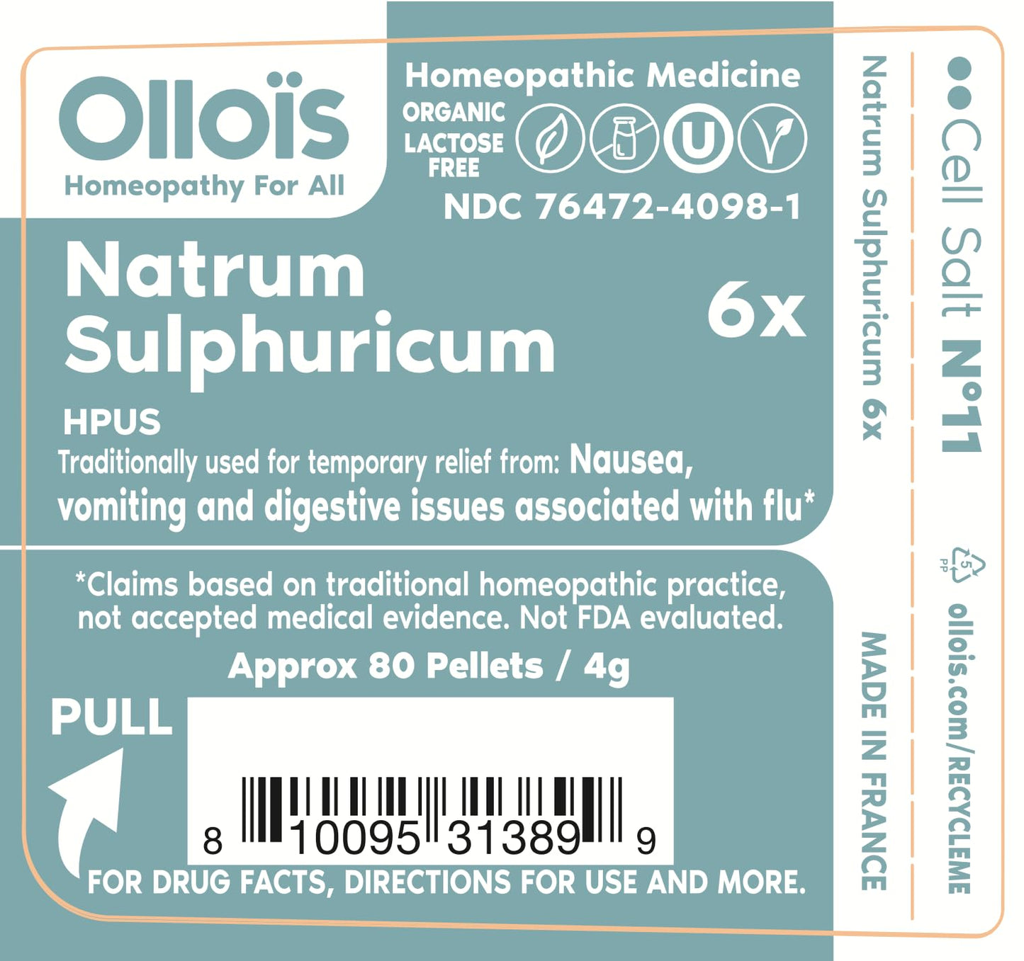 Natrum Sulphuricum OLLOIS Cell Salt #11 – Organic, Vegan, Kosher, Pack of 2
