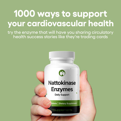 Nattokinase Enzymes Supplement - 240 Tablets, 1000 FU, Gluten Free, Non-GMO, Vegan
