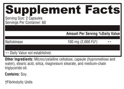 XYMOGEN Nattokinase 2000 FU – Heart Health, Circulation & BP Support (120 Capsules)