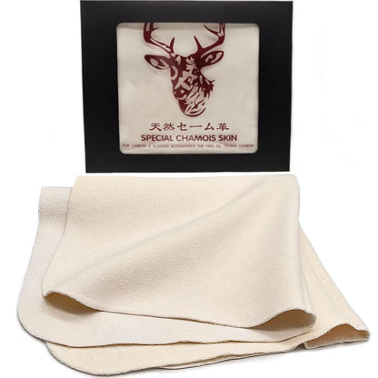 Natural Chamois Eyeglass Cleaning Cloth – Premium Leather, Scratch-Free, 12x12