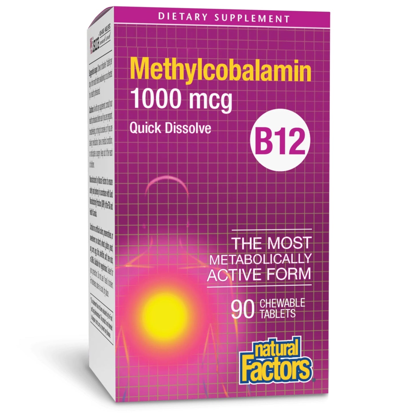 Natural Factors Vitamin B12 Methylcobalamin 1000 mcg – Chewable, Energy & Immune Support