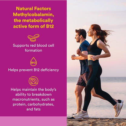 Natural Factors Vitamin B12 Methylcobalamin 1000 mcg – Chewable, Energy & Immune Support