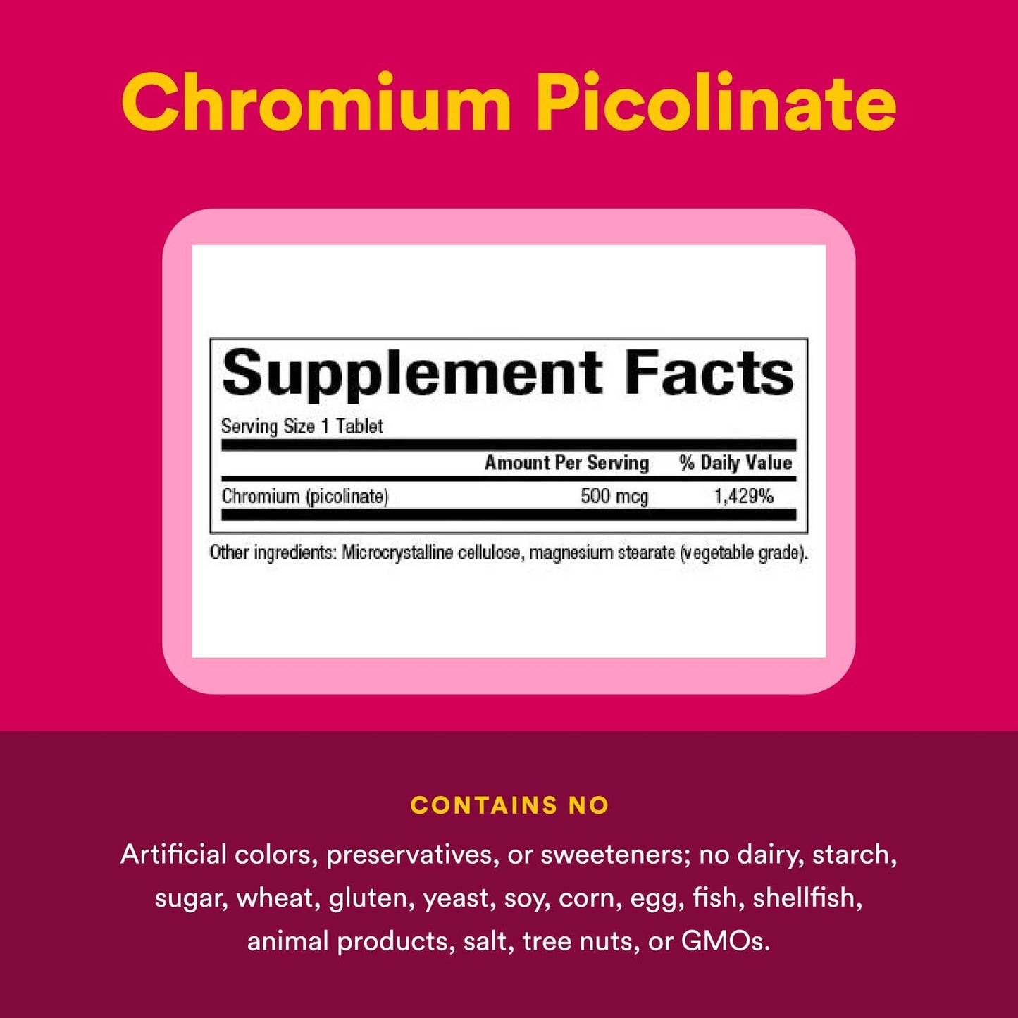 Natural Factors Chromium Picolinate 500 mcg - 90 Tabs (Pack of 4)