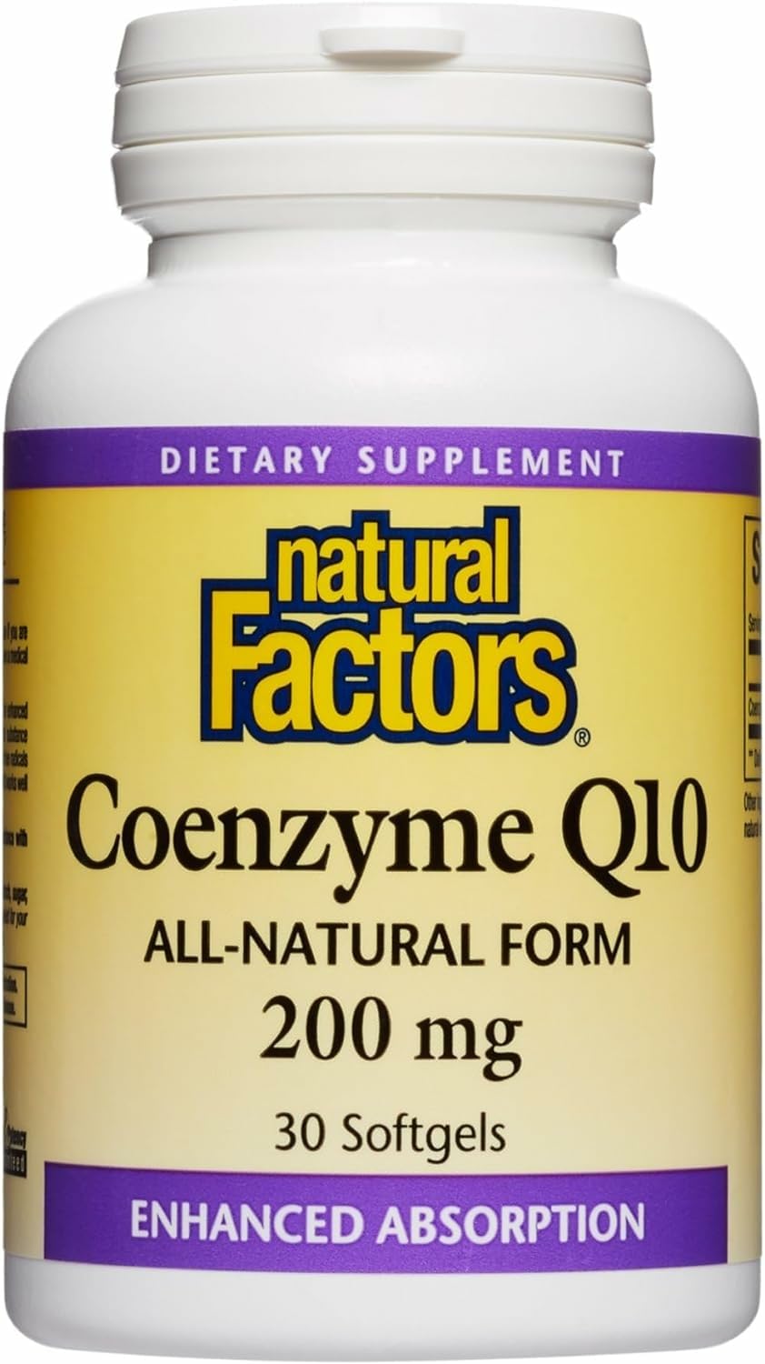 Natural Factors Coenzyme Q10 400 mg - Antioxidant Support for Cellular Energy & Heart Health - 30 Softgels
