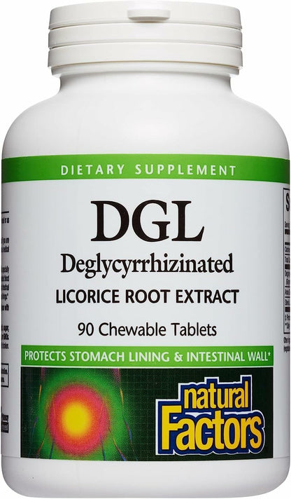 Natural Factors DGL Chewable - Digestive Support with Licorice Root, 90 Servings, Non-GMO & Gluten-Free