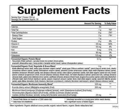 Natural Factors Whole Earth & Sea Organic Fermented Greens Chocolate – Vegan, 15.5 oz