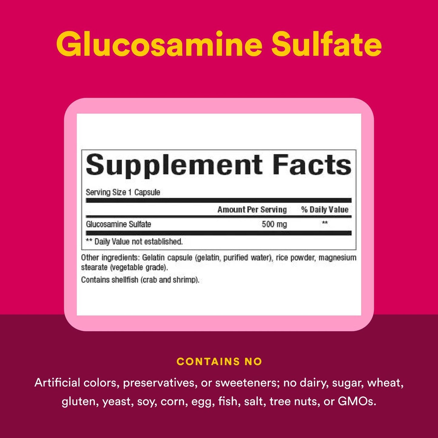 Natural Factors Glucosamine Sulfate - Supports Joint Mobility, Cartilage & Connective Tissue, 180 Capsules