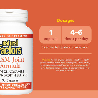 Natural Factors Joint MSM Formula – Supports Joints, Muscles & Cartilage (90 Capsules)