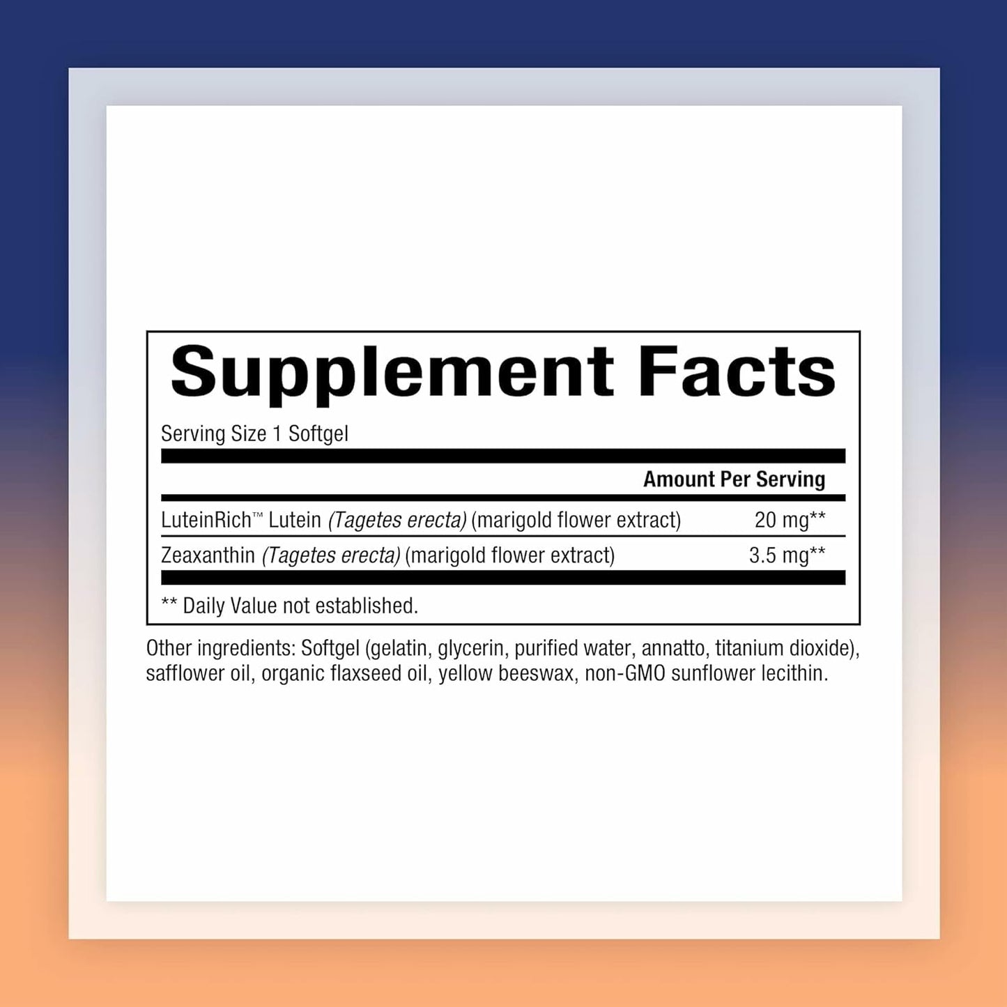 Natural Factors Lutein 20mg | Eye Health Support | 30 Soft Gels
