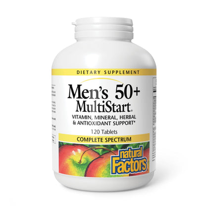 Natural Factors Men's 50+ MultiStart Daily Multivitamin – Immune & Prostate Health