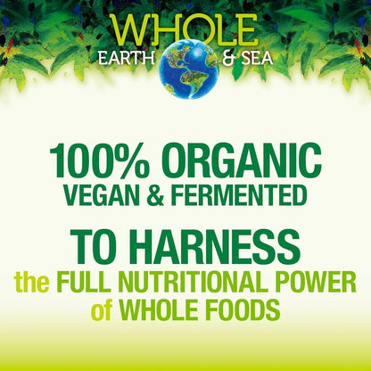 Natural Factors Whole Earth & Sea Organic Fermented Greens Chocolate – Vegan, 15.5 oz