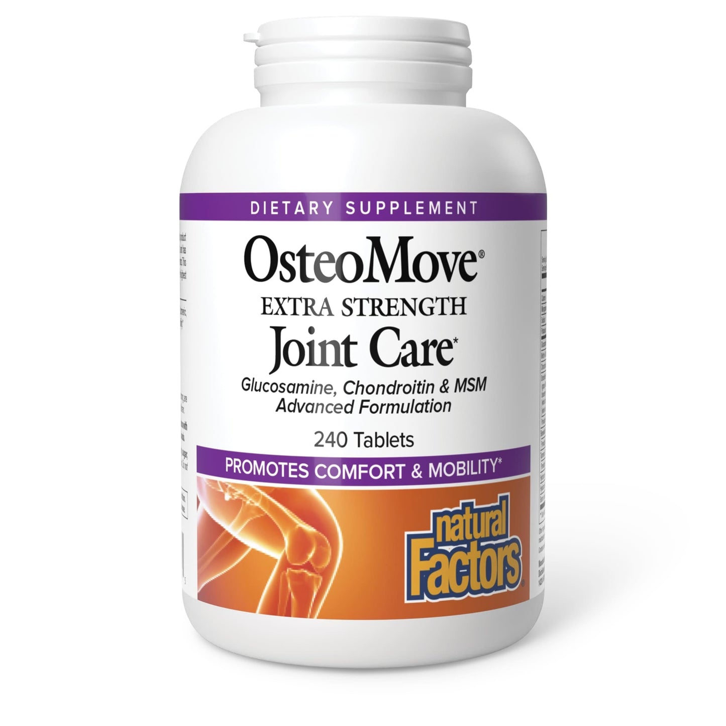 Natural Factors OsteoMove Joint Care - Extra Strength Joint Support, Non-GMO, 240 Tablets