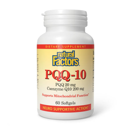 Natural Factors PQQ-10 with CoQ10 | Energy, Brain Health & Healthy Aging | 60 Softgels
