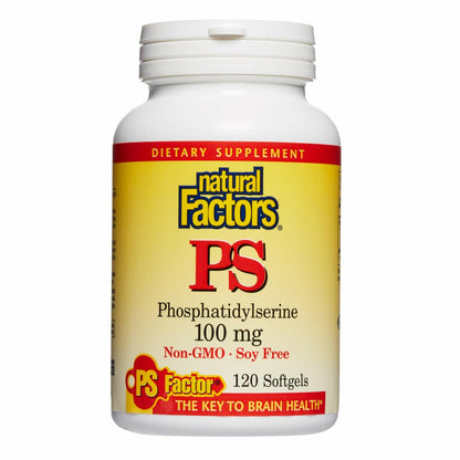 Natural Factors Phosphatidylserine — Memory, Focus & Brain Support | Soy & Gluten Free, 120 Softgels