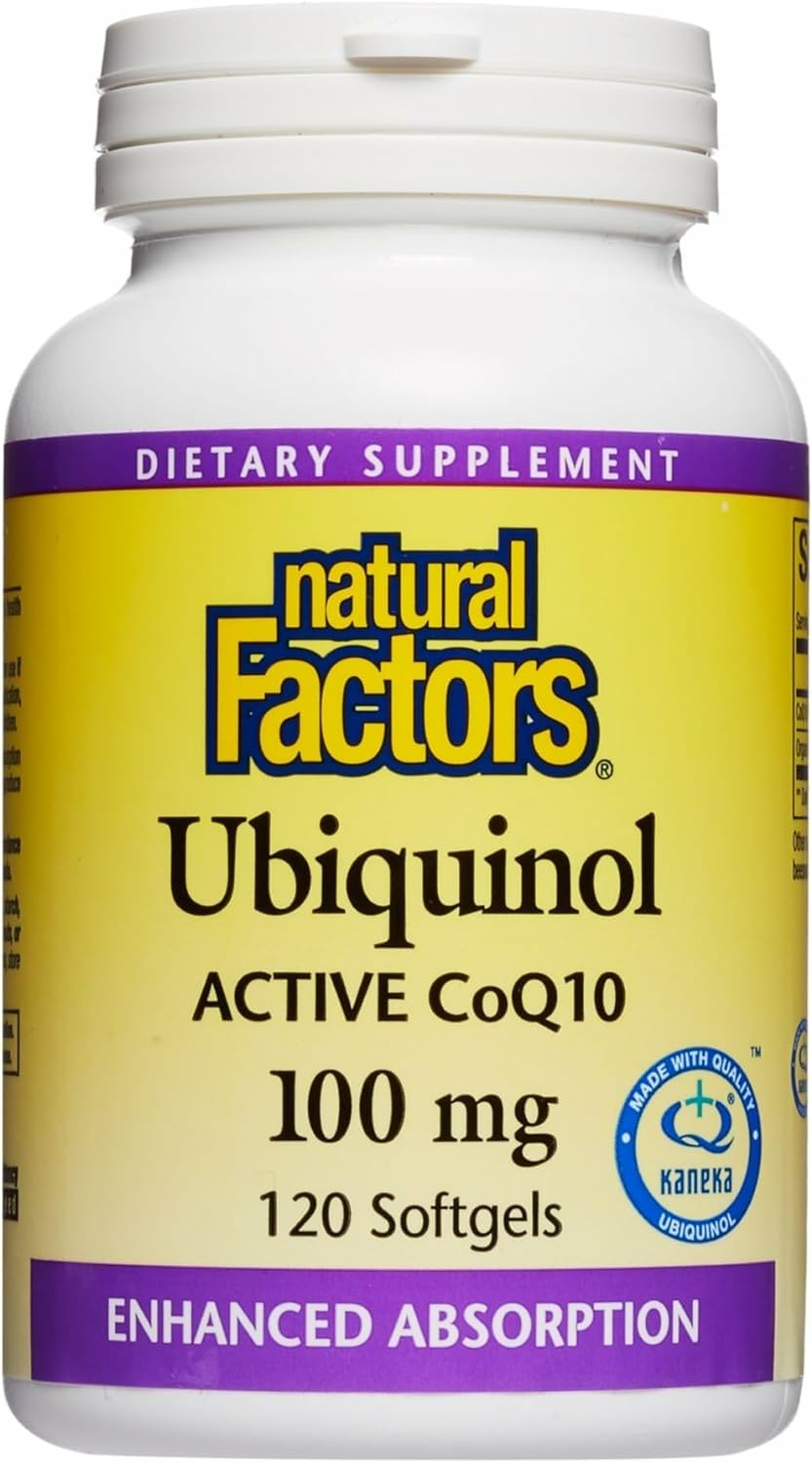 Natural Factors Ubiquinol 100 mg – Superior Absorption CoQ10 for Heart Health & Energy | 120 Softgels
