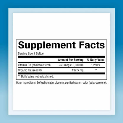 Natural Factors Vitamin D3 – Daily Bone & Immune Support (120 Softgels)