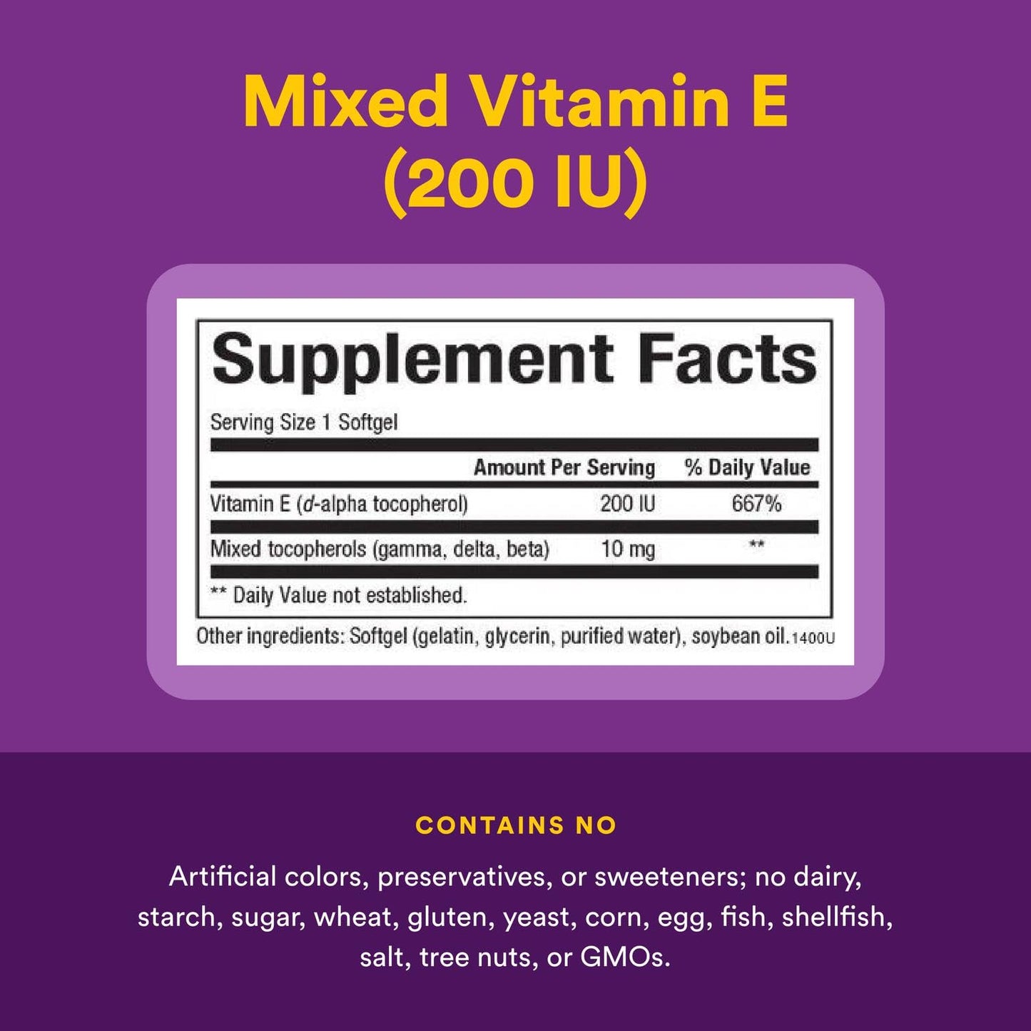 Natural Factors Vitamin E 200 IU Softgels – Antioxidant Support (90 Softgels)