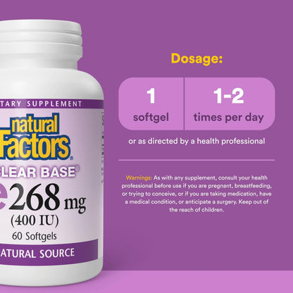 Natural Factors Vitamin E 400 IU Softgels – Antioxidant & Cardiovascular Support