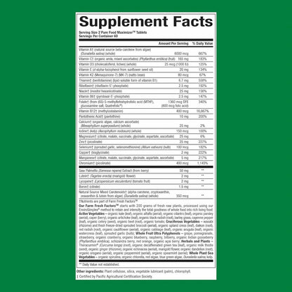 Natural Factors Whole Earth & Sea Men's 50+ Multivitamin & Mineral – Brain Health & Immune Support, Vegan, 120 Tablets