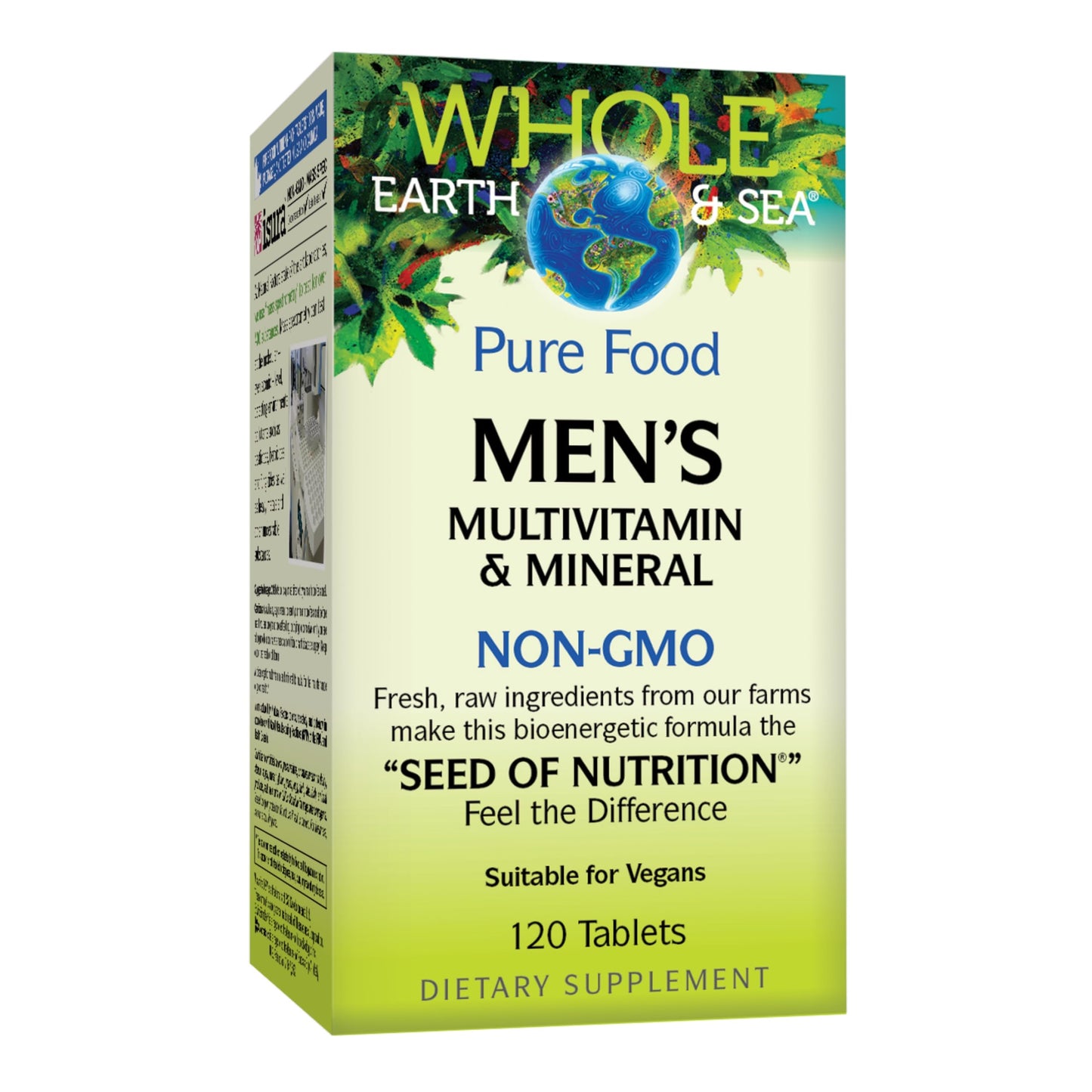 Natural Factors Whole Earth & Sea Men's Multivitamin & Mineral, 120 Tablets | Nutrition Equivalent to ½ lb Veggies