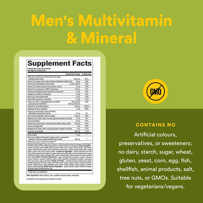 Natural Factors Whole Earth & Sea Men's Multivitamin & Mineral, 120 Tablets | Nutrition Equivalent to ½ lb Veggies