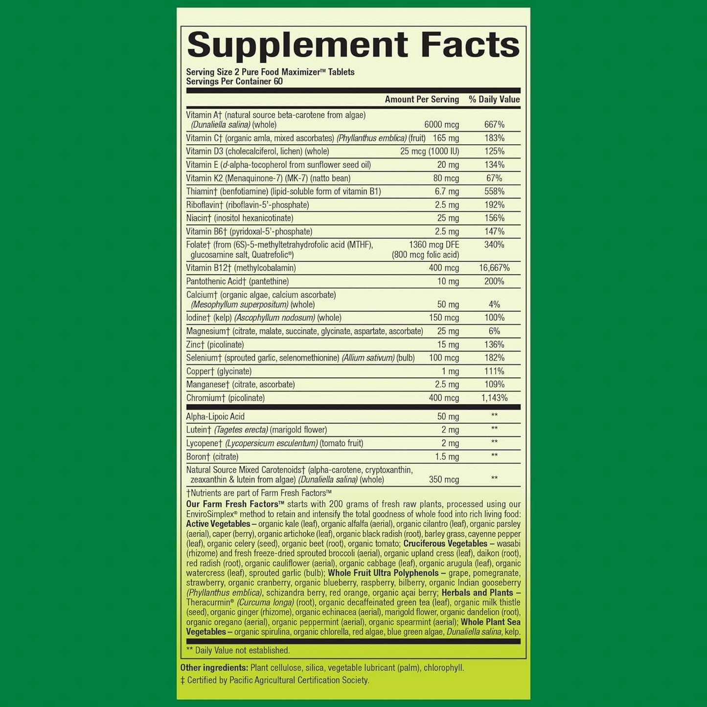 Natural Factors Whole Earth & Sea Women's 50+ Multivitamin & Mineral – Daily Bone & Brain Support (120 Tablets, 60 Servings)