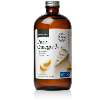 Natural Force Pure Omega-3 Lemon Liquid Fish Oil – 1,326 mg EPA/DHA/DPA, Mercury Free, Wild-Caught