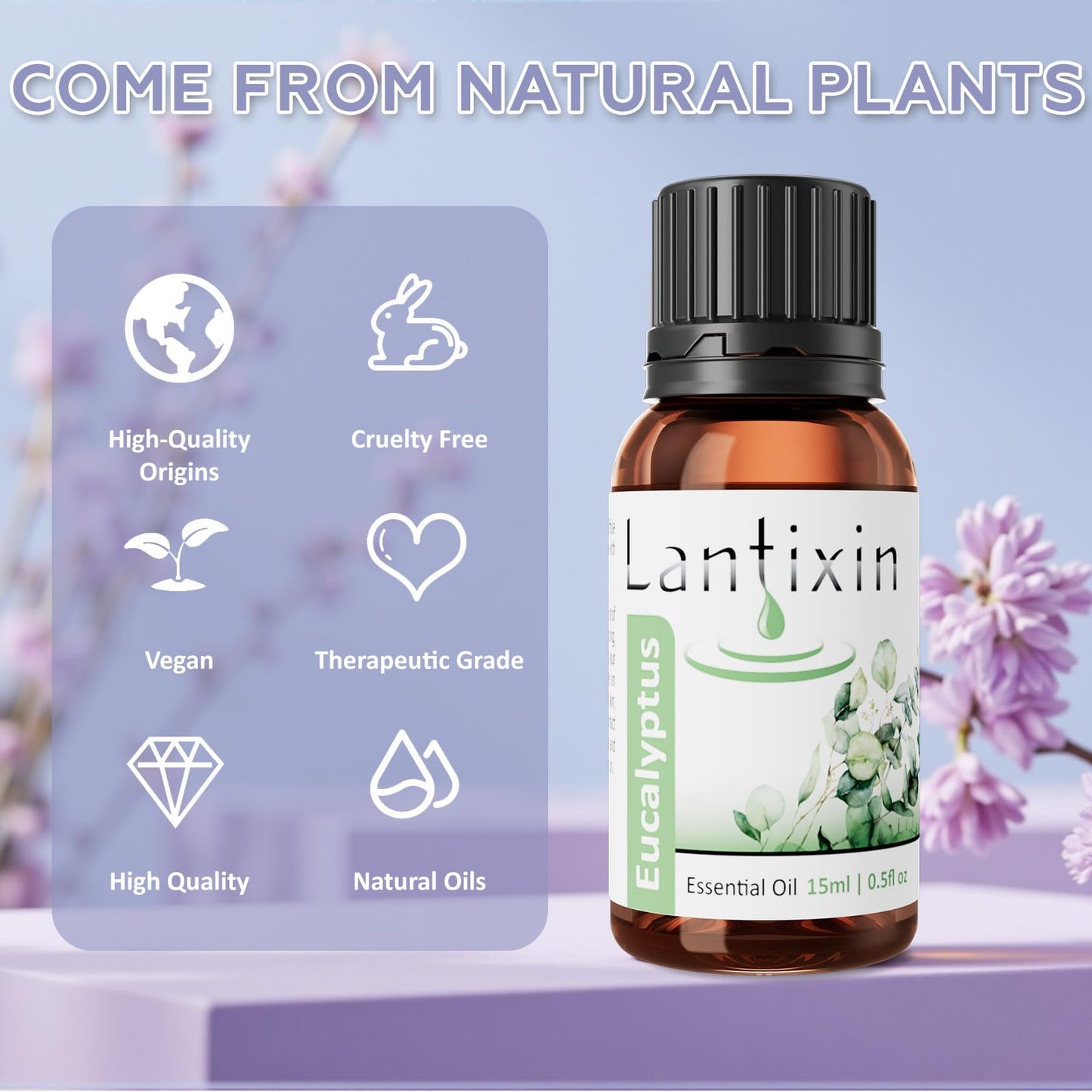 Lantixin Eucalyptus Essential Oil – Pure 0.5 oz | Premium Grade for Diffusers