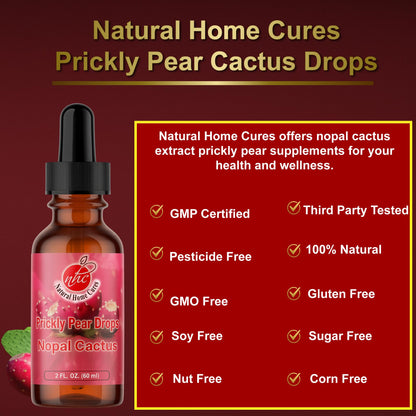 Natural Home Cures Prickly Pear Nopal Cactus Liquid Drops – 2 oz Each, 3-Pack