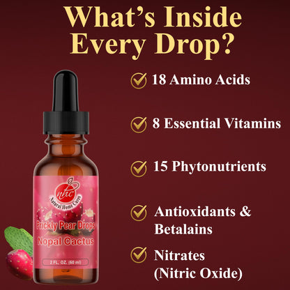 Natural Home Cures Prickly Pear Nopal Cactus Liquid Drops – 2 oz Each, 3-Pack