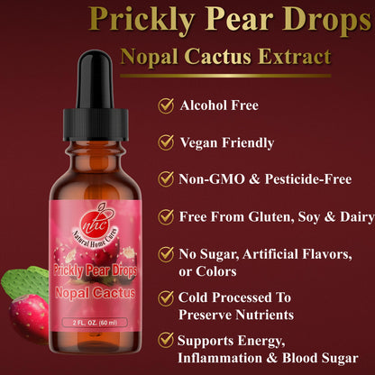 Natural Home Cures Prickly Pear Nopal Cactus Liquid Drops – 2 oz Each, 3-Pack