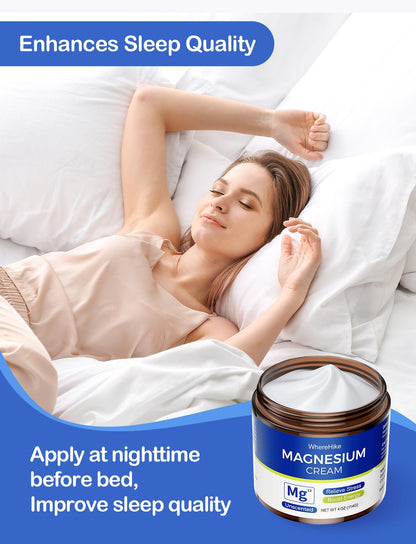 Natural Topical Magnesium Cream for Sleep & Relaxation – Unscented Nighttime Lotion