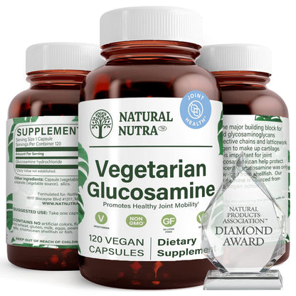 Natural Nutra Vegan Glucosamine Hydrochloride 750mg – 120 Capsules | Plant-Based Joint Support