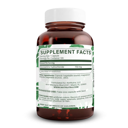 Natural Nutra Vegan Glucosamine Hydrochloride 750mg – 120 Capsules | Plant-Based Joint Support