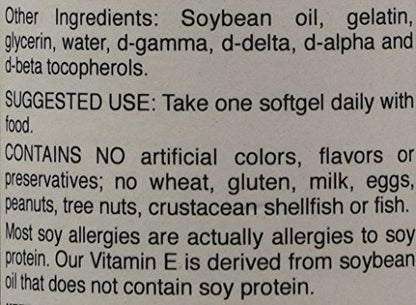 Natural Nutra Vitamin E 200 IU Softgels - Skin, Hair, Nails & Heart Health