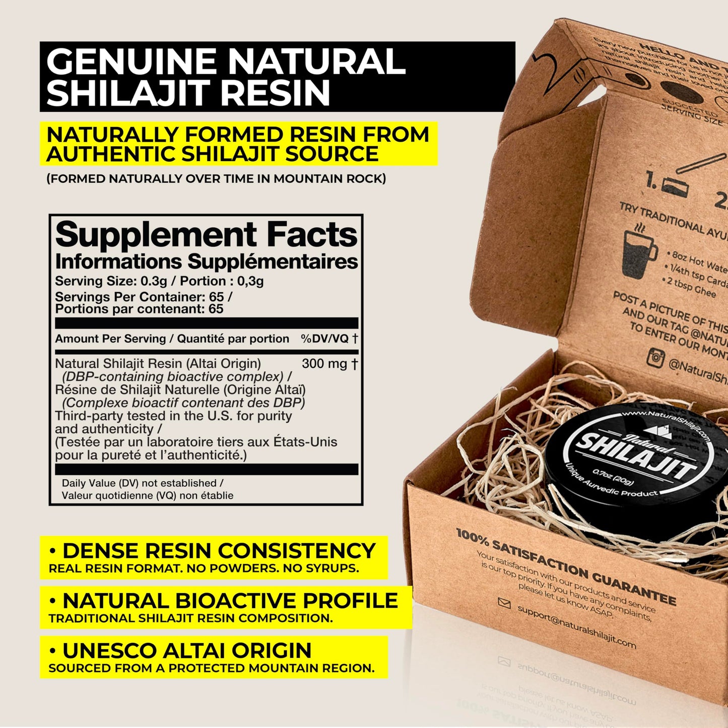 NATURAL SHILAJIT Resin (20g) – Genuine Altai Shilajit, DBP-Verified, Lab Tested