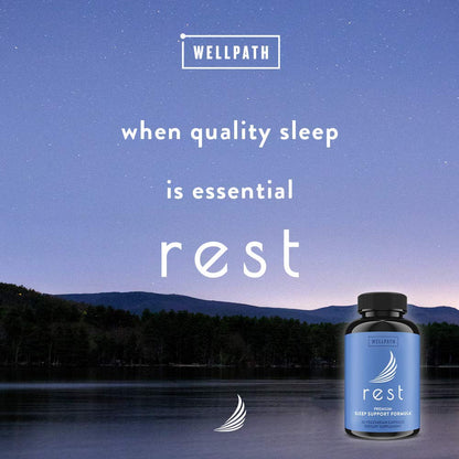 WellPath Rest: Valerian Sleep Aid with Melatonin & L-Theanine – Natural Sleep Support (60 Ct)