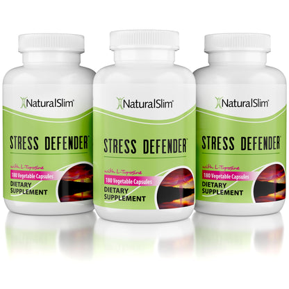 NaturalSlim Stress Defender – Stress Relief & Cortisol Support | 3-Pack, 180 Vegetarian Capsules