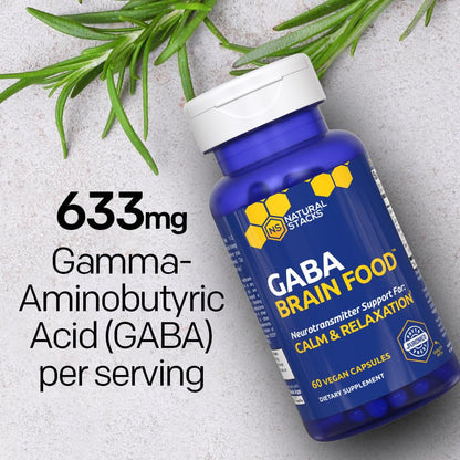 Natural Stacks GABA Brain Food - Calm & Sleep Support, 120 L-Citrulline Capsules
