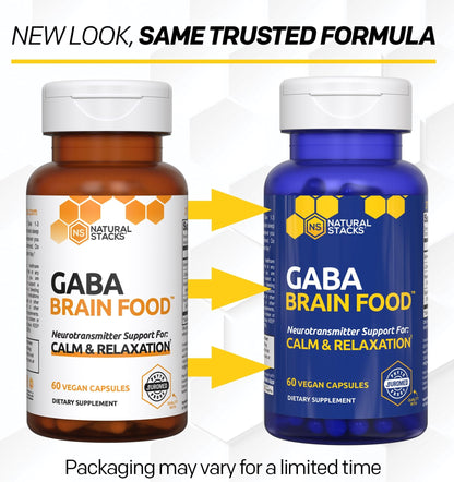 Natural Stacks GABA Brain Food - Calm & Sleep Support, 120 L-Citrulline Capsules