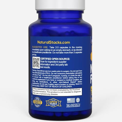 NATURAL STACKS NeuroFuel Nootropic – 750mg L-Carnitine & 500mg L-Phenylalanine – Focus & Memory Support – 75 Pills