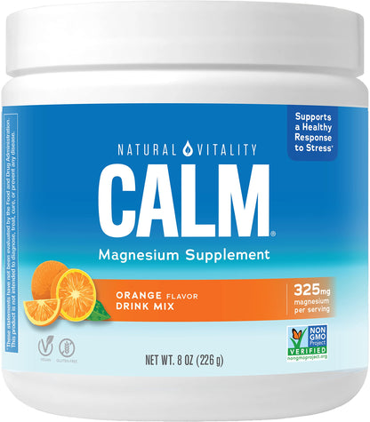 Natural Vitality CALM Magnesium Drink Mix – Orange, 8 oz | Gluten Free, Vegan, Non-GMO
