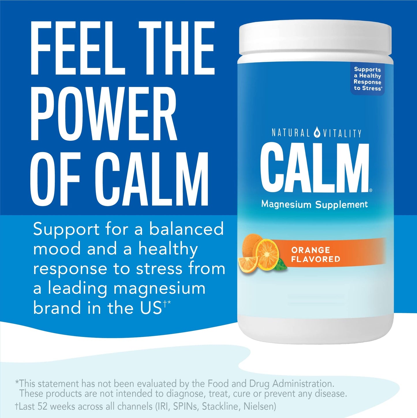 Natural Vitality CALM Magnesium Drink Mix – Orange, 8 oz | Gluten Free, Vegan, Non-GMO