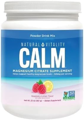Natural Vitality Calm Magnesium Citrate Powder – Raspberry Lemon, 20 oz