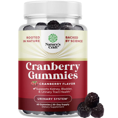 Natural Cranberry Gummies - Extra Strength for Urinary Tract & Kidney Health
