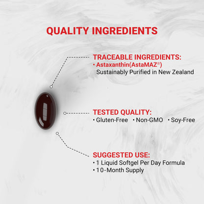 Naturalis New Zealand Astaxanthin – 6mg Mini-Softgels | Non-GMO, Gluten & Soy Free | 300 Softgels