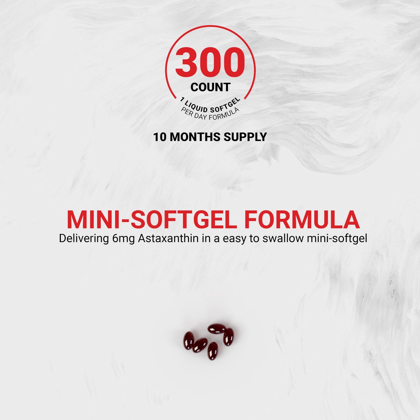 Naturalis New Zealand Astaxanthin – 6mg Mini-Softgels | Non-GMO, Gluten & Soy Free | 300 Softgels