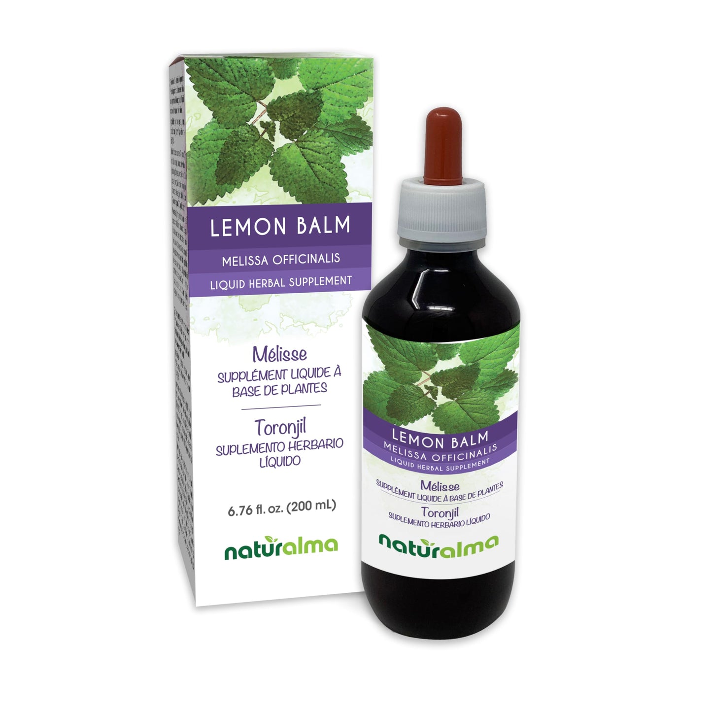 Naturalma Lemon Balm Leaf Tincture – Alcohol-Free 6.76 fl oz (Drops) – Vegan